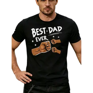 Best Dad Ever T Shirt Featuring Kid Fist Bump Design Perfect Gift for Fathers
