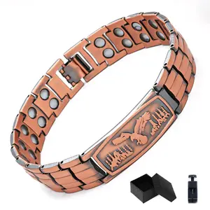Men's Vintage Magnetic Alloy Bracelet - Bohemian Style Eagle Carving Design, Magnetic Closure for Secure Fit, Durable Jewelry for Casual Attire, Stylish Gift for Men, Men's Fashion Accessory with Statement Piece Potential Gift Box with Adjustable
