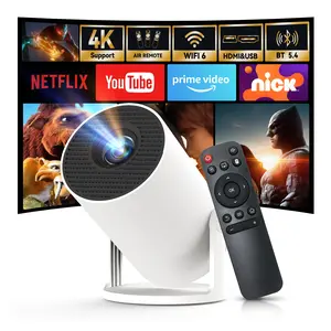[Built-in Apps & 2026 Upgraded] WEMI Projector with Wi-Fi 6 & Bluetooth 5.4, 1080P 4K Support Full HD, Auto Keystone 360° Portable Home Cinema Smart Projector for iOS/Android