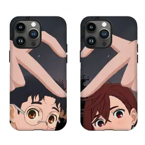 Anime Couple Heart Matching Phone Case Set, Cute Aesthetic Night Sky Protective Cover,for iPhone 17/16/15/14/13/12/11 ProMax Plus for Samsung phones,an excellent gift for friend or fans.