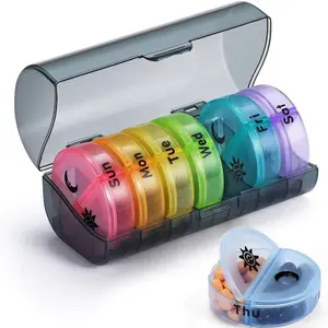 Weekly Pill Organizer 2x 7 Days, Large Daily Pill Box Easy to Open, BPA Free AM PM Pill Box for Medications/Vitamins/Fish Oil/Supplements, Medicine Organizer