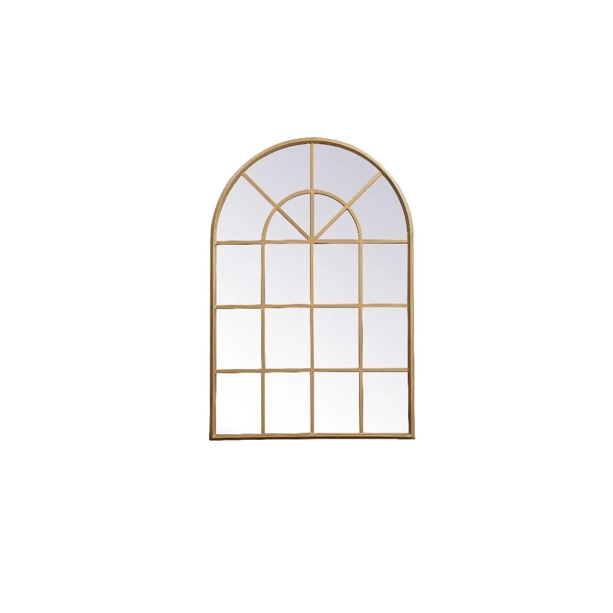 212 MAIN Modern Brass Metal Rectangle Bathroom Mirror, 28x41 in Ring-Mounted Glass Surface, MDF Backing, Wall-Mount for Home Improvement & Decor