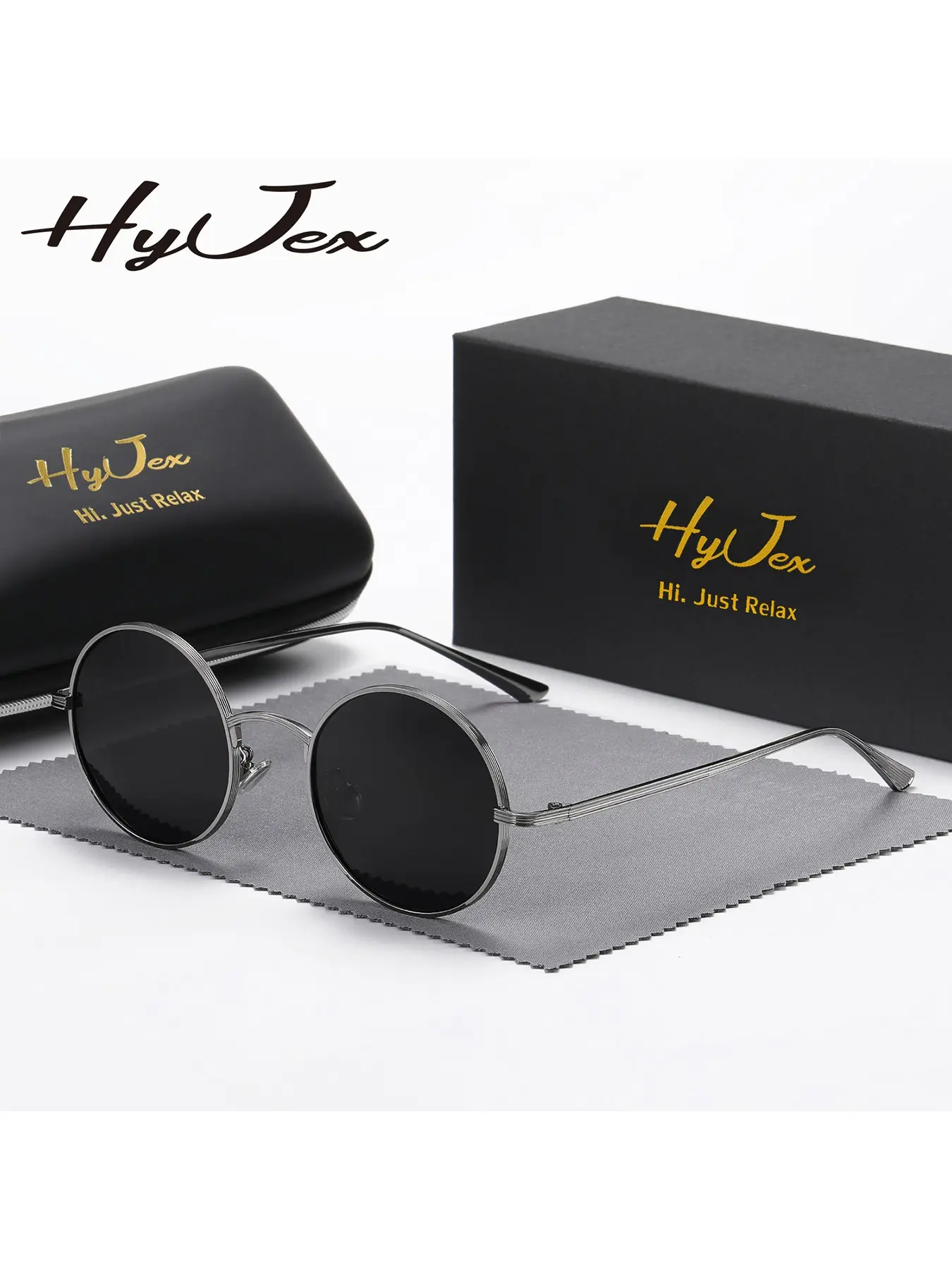 HYJEX 1 Piece Unisex Vintage Fashion Full Frame Metal Frame Sunglasses Subtle Style Round Frame Sunglasses UV400
