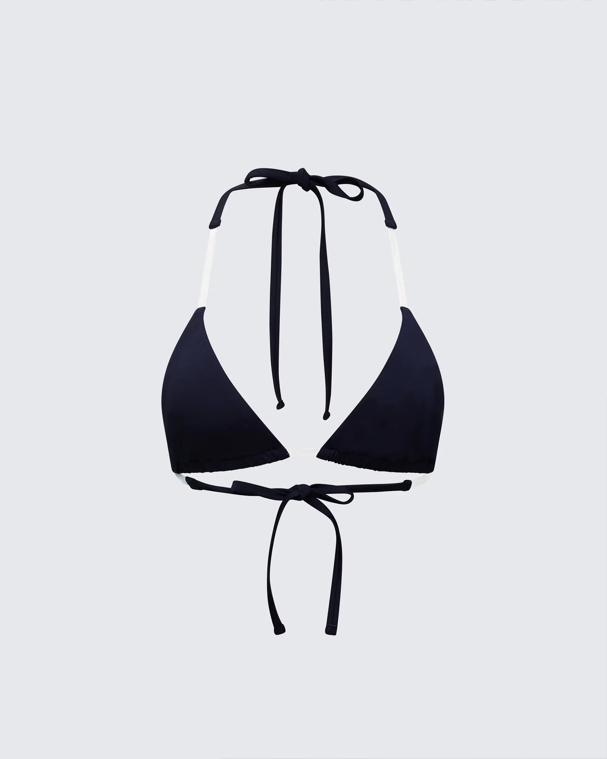 Beth Black Clear Strap Bikini Top