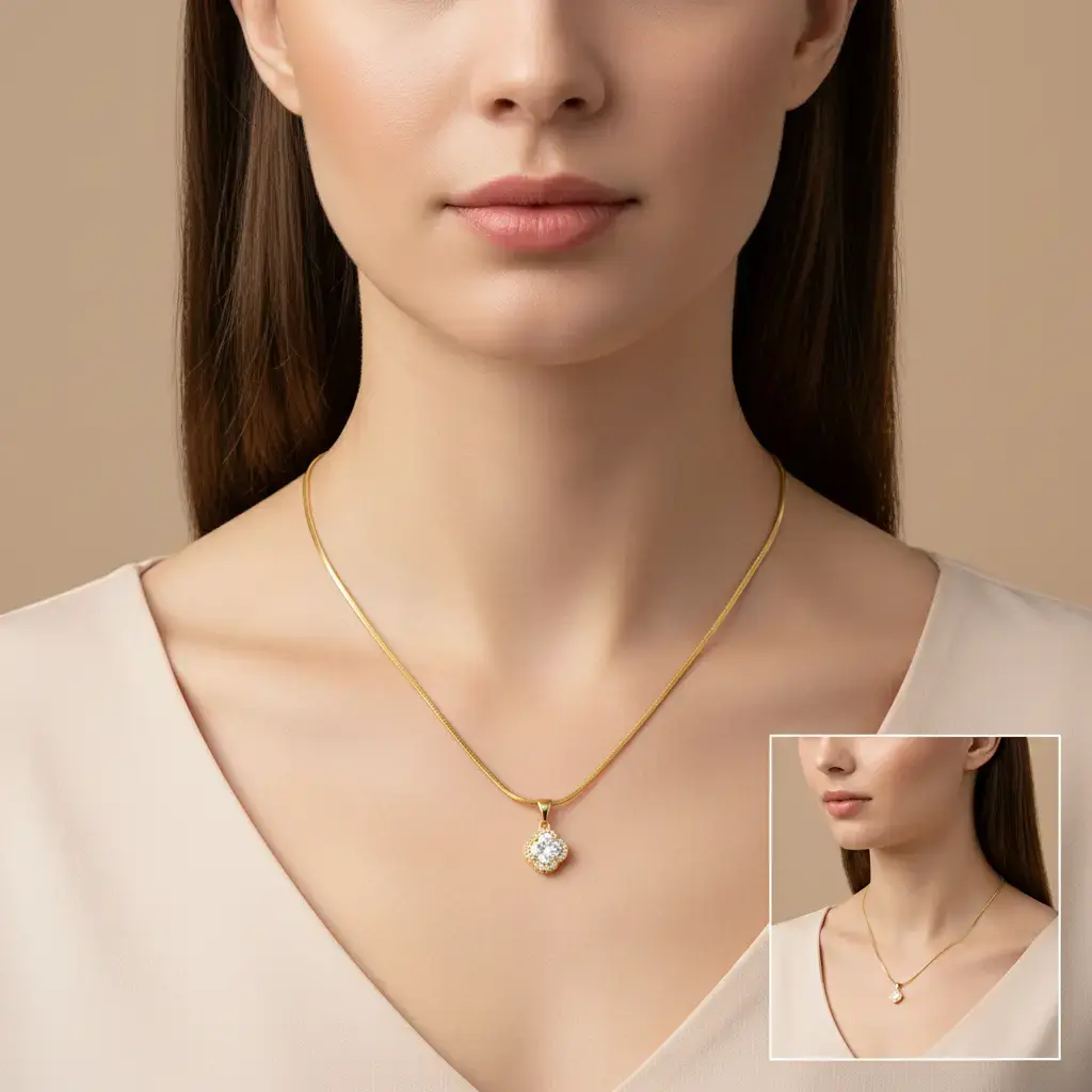 Women's 2 mm Sugar Cube Gold 4-Leaf Clover Pendant Necklace - Gold Clovers Chain Jewelry for Party, Daily Wear, Any Occasion, Birthday Gift，woman statement，hypoallergenic jewelry gift，dainty chain，jewel necklace，layering necklace，daily wear party gift