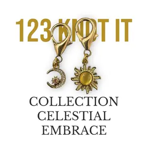 Celestial Embrace Medium set of 2 stitch markers for crocheting