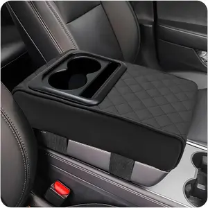 Universal Car Cup Holder,Memory Cotton Car Armrest Box Pad,New Leather Car Armrest Box Pad Car Center Console Cover Pad,Vehicle Seat Box Cushion Protector for SUV Truck