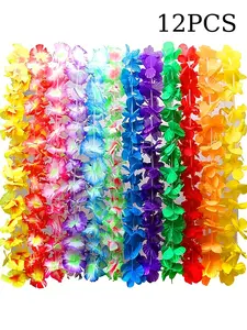 Colorful Hawaiian Flower Necklace, Fashionable Necklace for Women & Men, Trendy All-match & Exquisite Jewelry for Birthday Gift