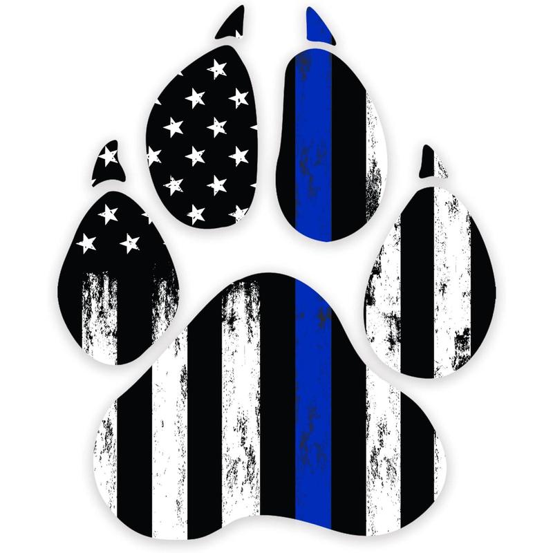 Thin Blue Line Dog Paw Decals 4 Inch X 3.6 Inch Window Decal Sticker Police Blue Line Sticker 2X3 US American Flag Stickers for Cars Car Stickers (Clean Dog Paw) Thin Blue Line Dog Paw Decals 4 Inch X 3.6 Inch Window Decal Sticker Police Blue Line Sticker 2X3 US American Flag Stickers for Cars Car Stickers (Clean Dog Paw)