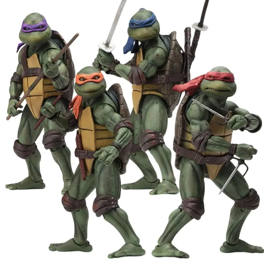 Teenage Mutant Ninja Turtles 1990 Movie Version TMNT Limited Edition 7 Inch Movable Action Figure Collectible Model Toy Gift Boy