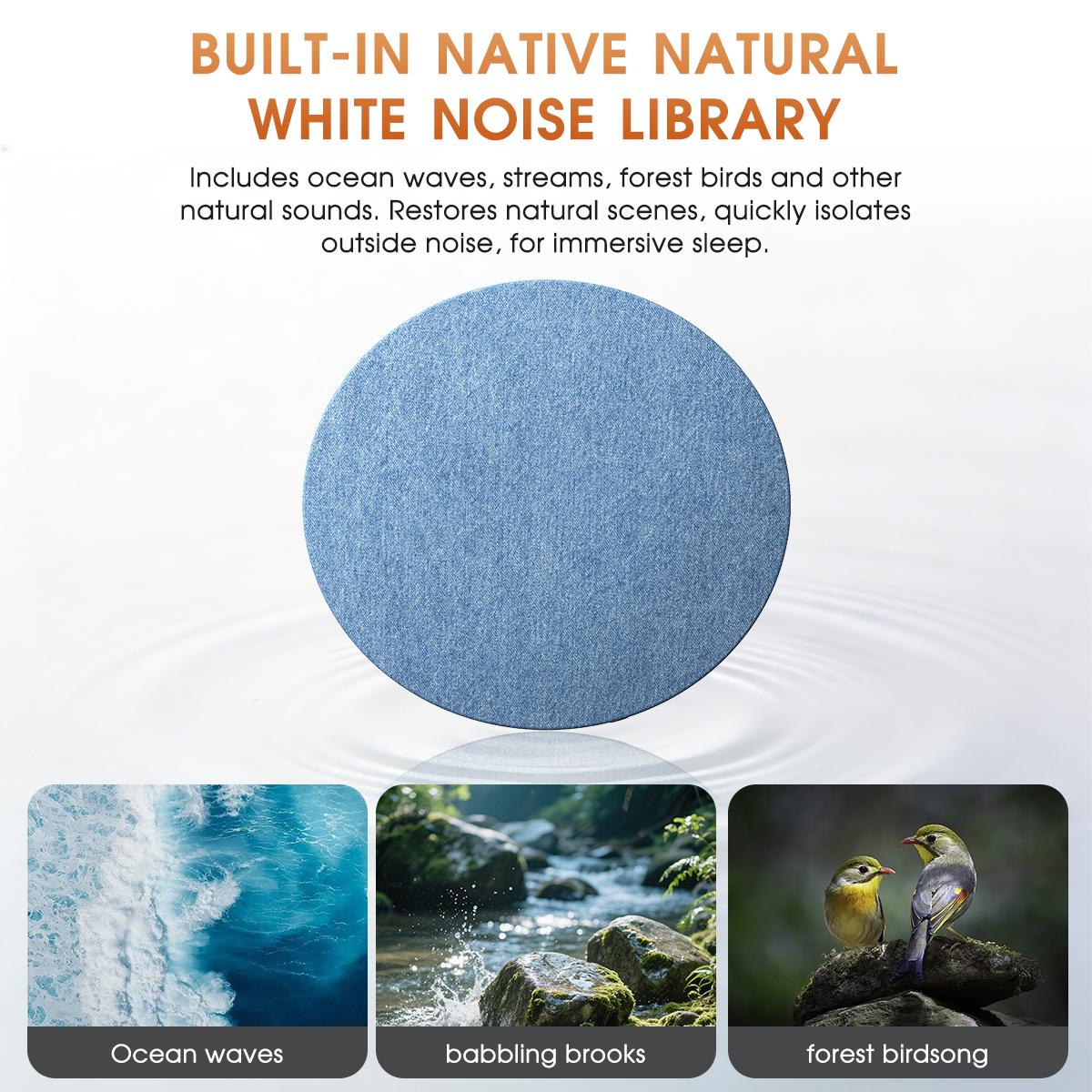 Ultra Thin Bluetooth Pillow Speaker, Sleep Audio Speaker with White Noise, Comfortable Bed Pillow Sound for Music & Audiobooks, Hands Free, Works with iOS & Android