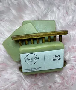 Handcrafted Cold Process Goat Milk Soap- Silver Sparkle