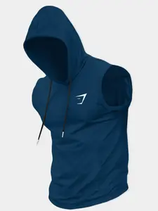 Men's Sleeveless Hooded Gym Tank Top, Breathable Athletic Activewear for Bodybuilding & Training, Ideal for Summer Workouts & Fitness Enthusiasts, Gym Athletic Clothes