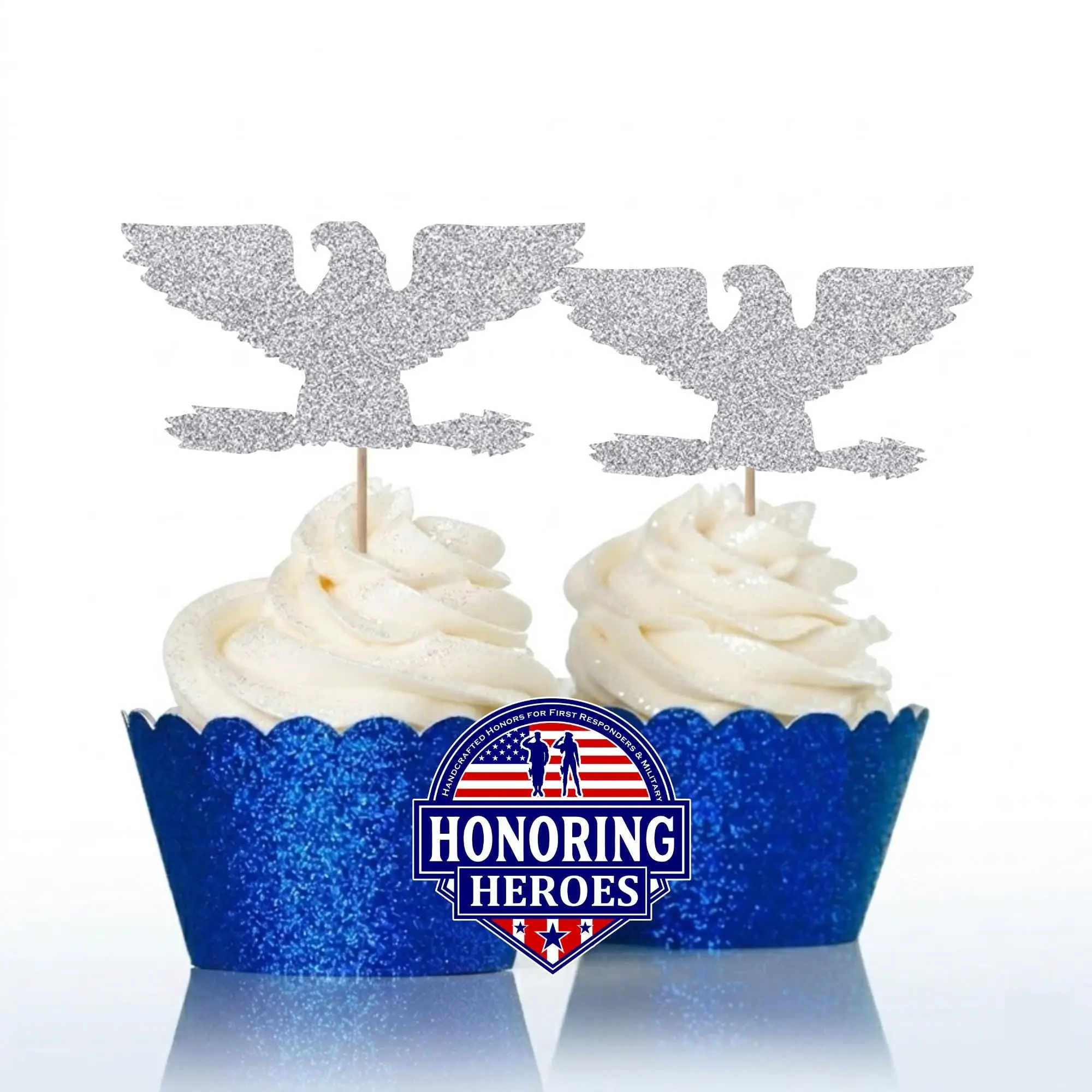 Col - Colonel Cupcake Toppers - USAF O-6 Rank Promotion Decor - No-Shed Glitter - Officially Licensed