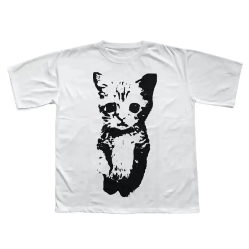 Amity Affliction Cat Y2k T-Shirt Unisex Vintage Graphic Tees Gothic Grunge Y2k Emo Scene Casual Cotton Top for Men Women Streetwear Fashion Menswear Birthday Give him/her top-notch clothing