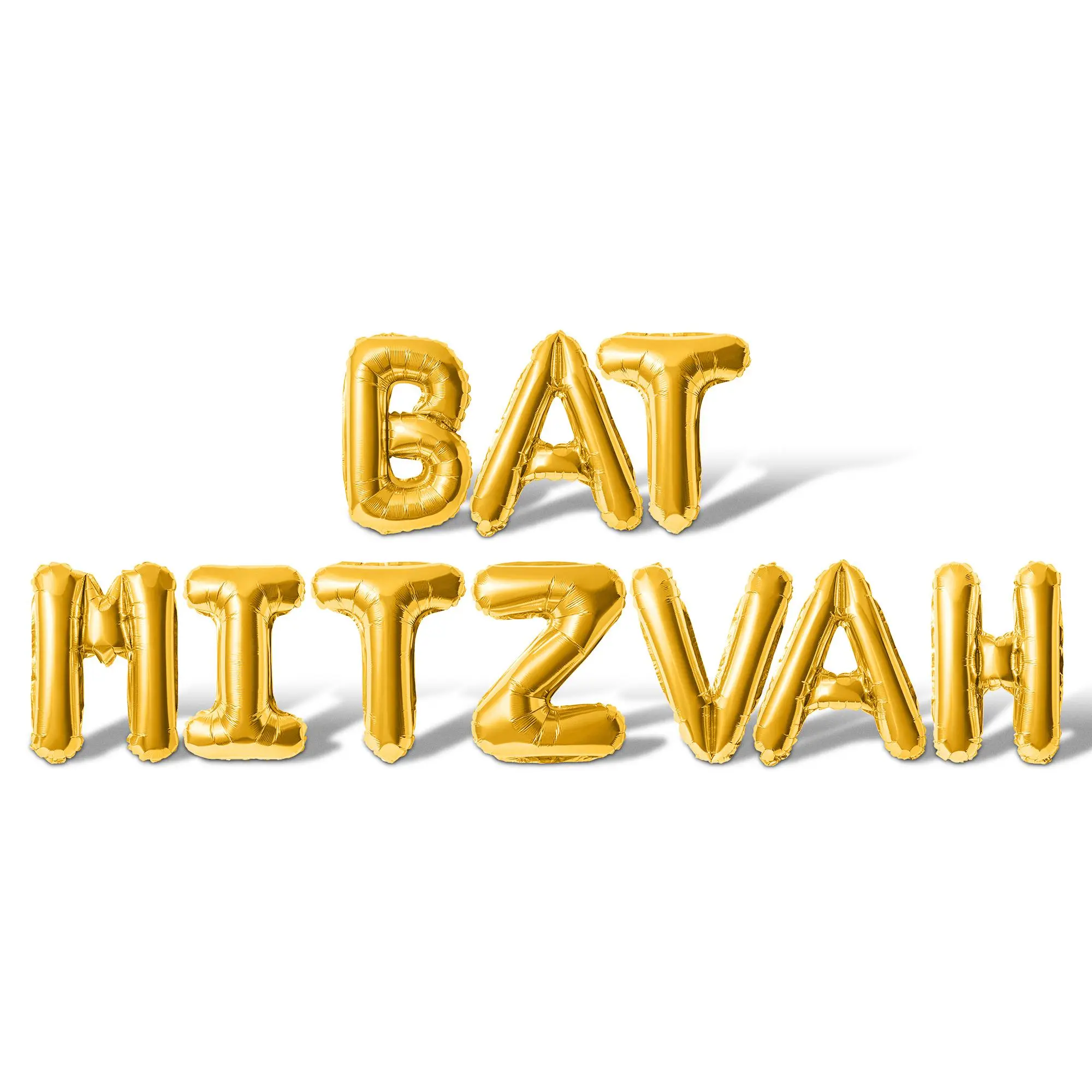 Letter Balloons - BAT MITZVAH 16" Inch Alphabet Letters Foil Mylar Balloon Bat Mitzvah Party Banner