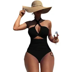 Women's Swimsuit One Piece Cutout Monokini Slimming High Waisted Beach Bathing Suit Swimwear