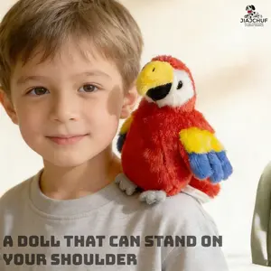 Standing Shoulder Parrot Plush Toy, Parrot Stuffed Animal, Soft and Cuddly, Perfect Gift for Kids and Pet Lovers