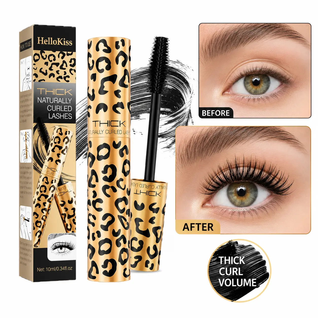 Micro Thin Brush Mascara Lift Tiny Inner Corner Lashes 24H Hold Smudge Free Natural Thick Eyelash Makeup