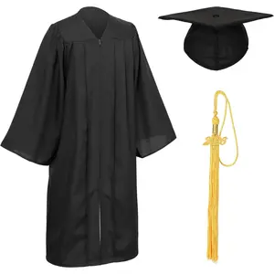 Unisex Matte Graduation Cap and Gown Tassel Package for High School and Bachelor