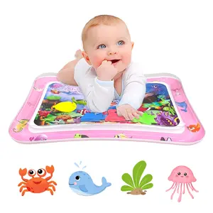New Interactive Baby Abdominal Water Play Mat, Educational Ocean Pattern Design, Sensory Activity Toy for Kids Aged 3+ Years, Tummy Time Mat