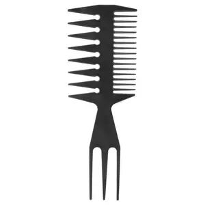 Slicked-Back Combs 3 in 1 Fish Tail Bone Shape, Hair Extensions Detangling Styling Coloring Comb, Salon Barbers Mohawk Undercut Bowl Cut Quiff