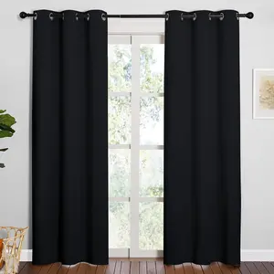 NICETOWN Easy Care Solid Thermal Insulated Grommet Room Darkening Curtains/Drapes for Bedroom (2 Panels)