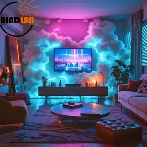 8m RGB Smart Cloud LED Strip Light, Dynamic Led Lights, Music Sync Thunder Effect Color Changing Atmosphere Lamp, Ideal for Bedroom Game Room Living Room Party