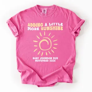 Comfort Colors® Custom Pregnancy Reveal Shirt Mom To Be Tee Summer Baby Announcement Funny Expecting Mom Gift Baby Shower Maternity Top