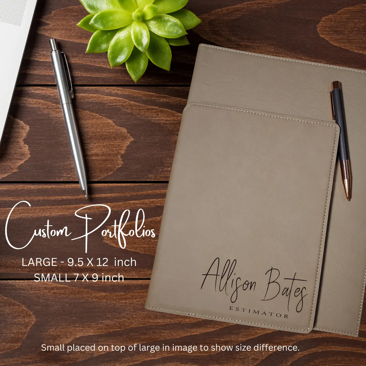 Cre8tive Motifs Personalized Vegan Leather Portfolio Padfolio