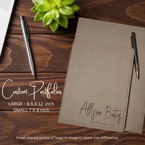 Cre8tive Motifs Personalized Vegan Leather Portfolio Padfolio