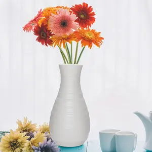 2PCS Composite Plastics Flower Vase, Ceramic Look Plastic Vase for Home Decor, Living Room, Table Centerpieces, Arranging Bouquets Decorative Vase Home Decoration