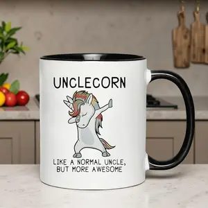 11 Oz Ceramic Mug with Humorous Unclecorn Quote Large Durable Microwave Safe Coffee Cup Ideal Gift for Birthdays Office Events Family Gatherings Parties and Weddings