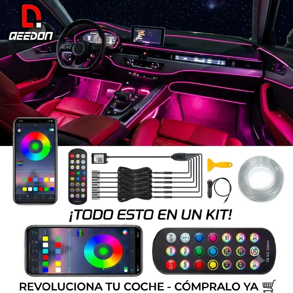LED fiber optic lights kit for cars