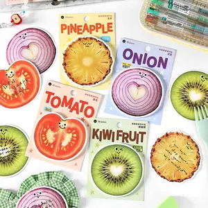 120PCS Fruit Shape Notes 4 in 1 Pineapple Onion Tomato Kiwi Memo Pads for Journal Planning School Supplies Teacher Student Gifts