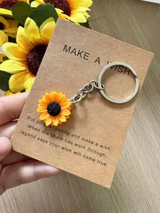 Sunflower Keychain, Cute Flower Design Keychain for Women & Men, Fashion Keychain for Daily Clothing Decor, Trendy  Exquisite Keychain for Birthday Gift