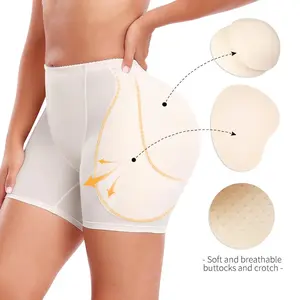 [Snatched] 4-Pad Butt Lifter Silhouette Shaper, High Waist Seamless Control Panty with Removable & Adjustable Pads for Snatched Hourglass Figure