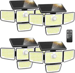 ADEWALK Solar Outdoor Motion Lights - Upgraded 4 Heads 188 LED Security Lights with Motion Sensor Lights, IP65 Waterproof 270° Wide Angle Flood Wall Lights for Home Darkroom Backyard
