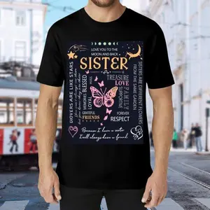 Funny Sister T-Shirt I'm a Proud Sister of Wonderful Sweet Awesome Sibling Birthday Gift, Best Sister Ever Matching Tee for Women Cute Adult Sarcastic Girl Top