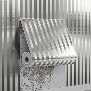 1/3 roll super thick mirror grid wallpaper, size 15.74*110.2 inches, using European minimalist 3D design suitable for living room, study and bedroom. Peel and stick, can be cut and removed, Home Decor