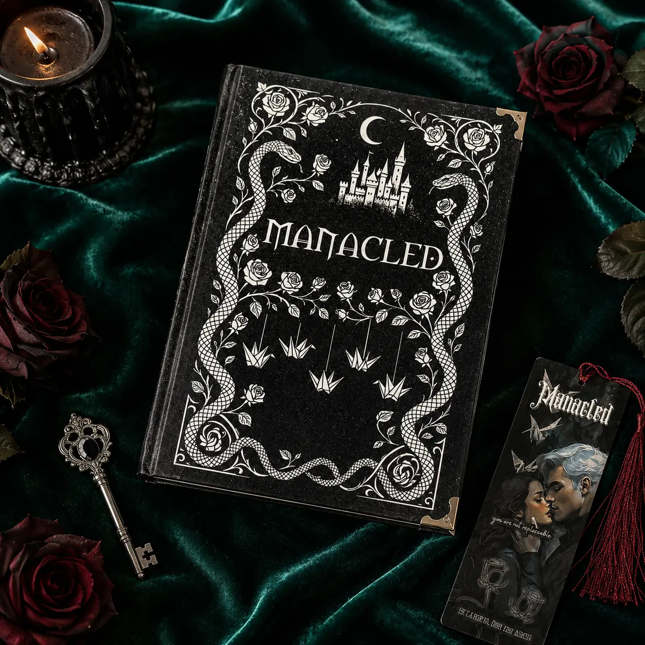 Manacled Special Edition 3-in-1 Hardcover Book, Black Gothic Collector Edition, Fantasy Romance Fanfiction Book with Bookmark