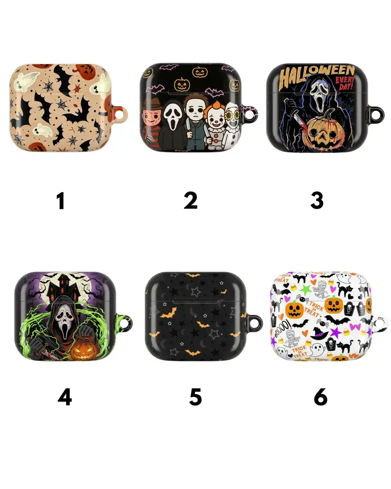 Cute Spooky Season Earbuds Case, Autumn Halloween Inspired Silicone Cover Compatible with AirPods 1, 2, 3, 4 & Pro 1, 2, 3