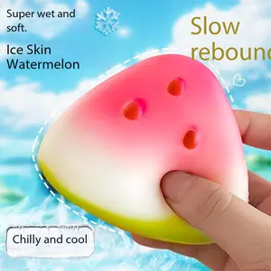 Watermelon Triangle Q-Bounce Ice Skin Squishy Toy, Sensory Decompression Stress Relief for Kids, Educational Geometric Shape Sorter (Toys & Hobbies)