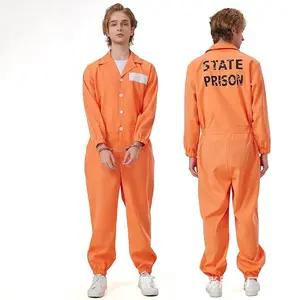 Halloween cos costume play uniform uniform prison uniform suit orange one-piece suit