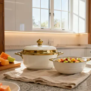 Ceramic Soup Bowl with Rim, Dual Ear Design, Japanese Ramen Bowl, Home Kitchen Use, Dishwasher Safe, Bowl with Lid, Ceramic Salad Bowls