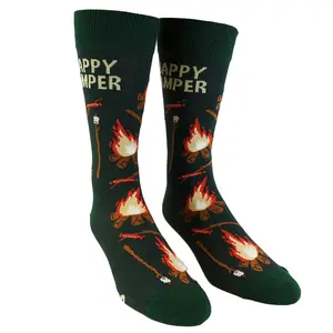 Funny Womens Socks for Camping with Cute and Sarcastic Nature Jokes Funny Graphic Socks Comfortable Fitted Spandex Cotton