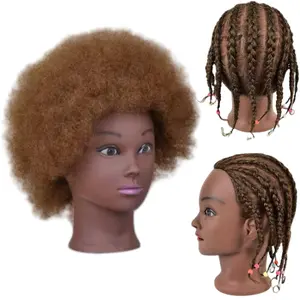 Kinky-Curly Human Hair Mannequin ,  Hair Mannequin    Manikin Doll  Black Mannequin  for Braiding