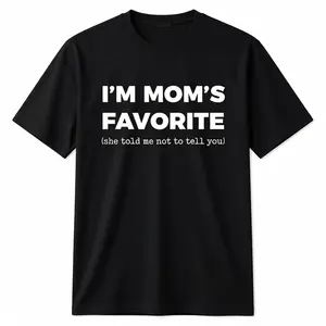 Cotton Funny Moms Favorite Son Daughter I'm Mom's Favorite T-Shirt Golf Gift for Men and Women Summer Wear