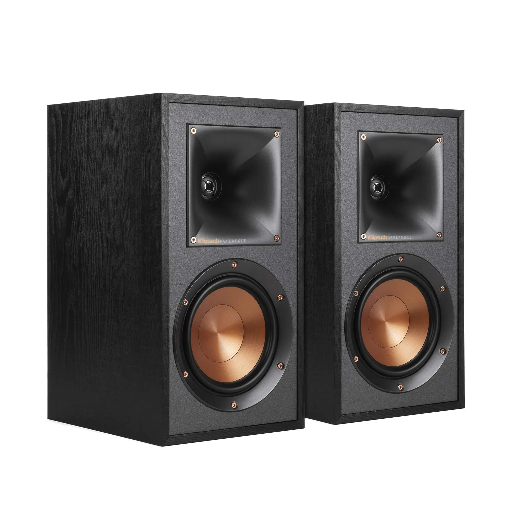 Klipsch R-51M Audio Bookshelf Speakers (Pair), Black, Square Design, Built-In Port, Aluminium Construction, LTS Tweeters