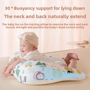 Langkes Baby Pillow for Spit Up and Tummy Time 2 Sided Soothing Bean Bump Pillow Infant Head Elevation Anti Reflux Wedge Nursing Positioner Newborn Gas Relief Ventilated Sleep Aid